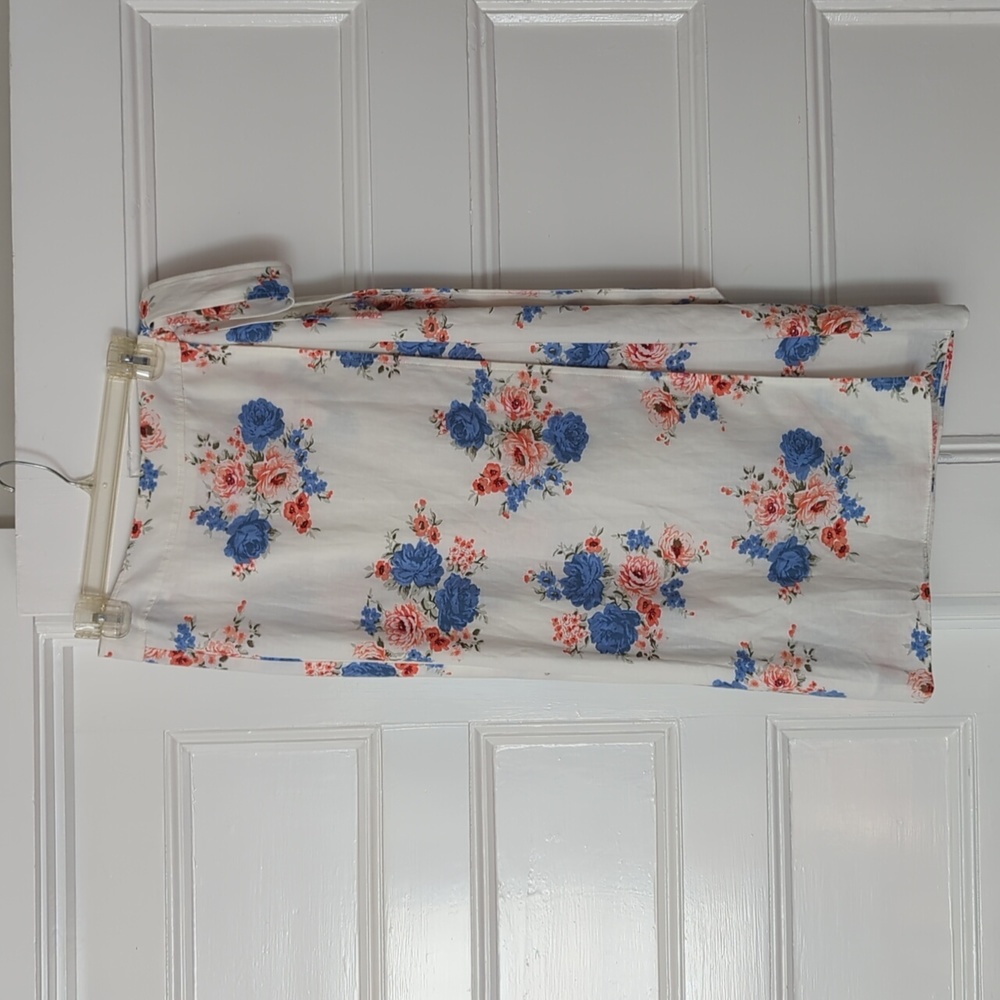 NWT LOFT Floral Wrap Linen Blend Skirt
